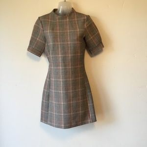 H&M Glen Check Plaid A - Line Dress